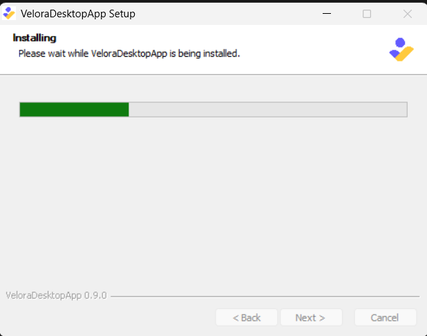 Installer progress bar while files are being copied